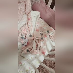 Ron Ron Baby Girl Faux Mink Bathrobe with Sherpa Lining NWT